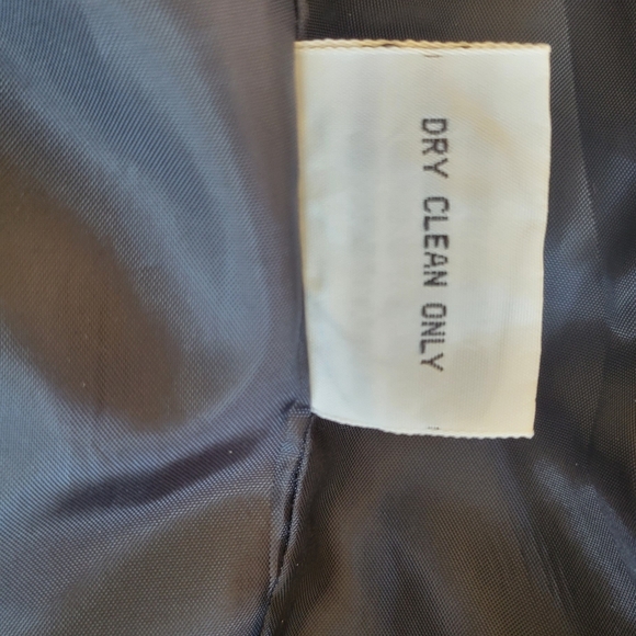 Vintage American Bazaar Navy Blue Long Trench Coat women's size 6 Preowned. - Picture 11 of 16